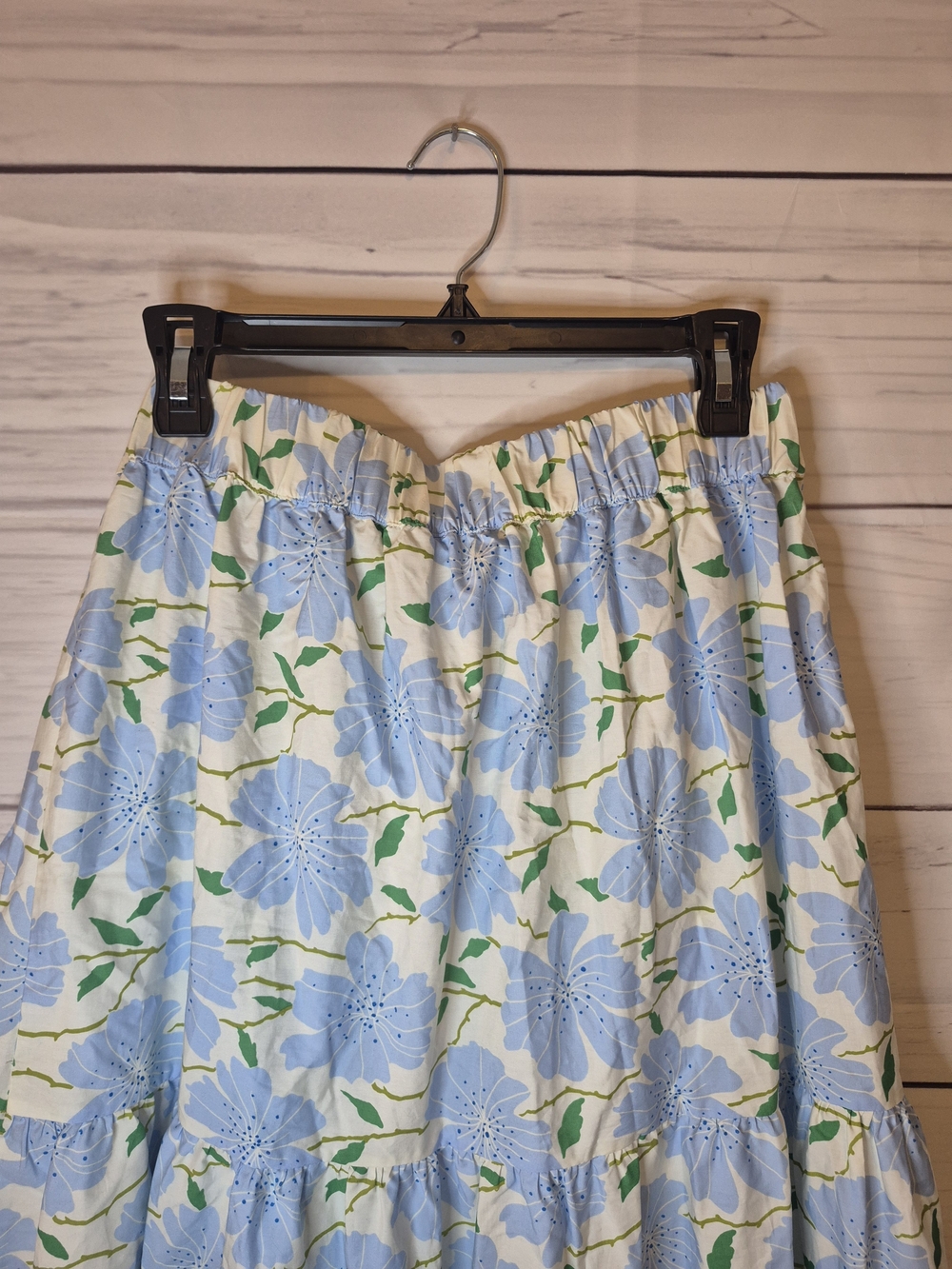 Who What Wear Blue Floral Tiered Maxi Wrap Skirt Cottagecore Vacation Style M - Picture 12 of 12